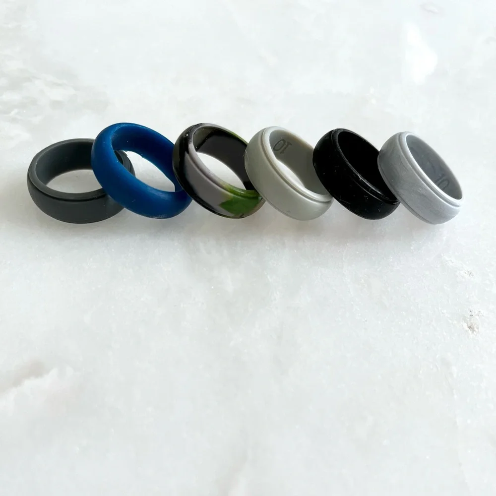 Blue - Mens Silicone Ring - Rounded Edge